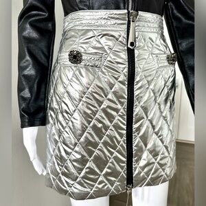 Pinko metallic silver mini skirt